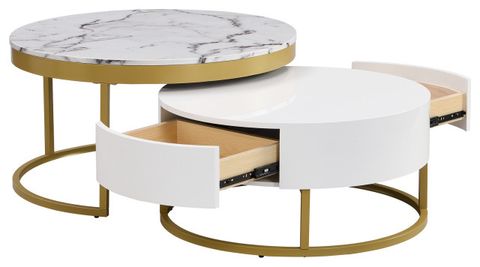 Gewnee Round Nesting Coffee Table - Contemporary - Coffee Table Sets ... intended for Unveiling the Charm of the Gewnee Coffee Table Set of 2